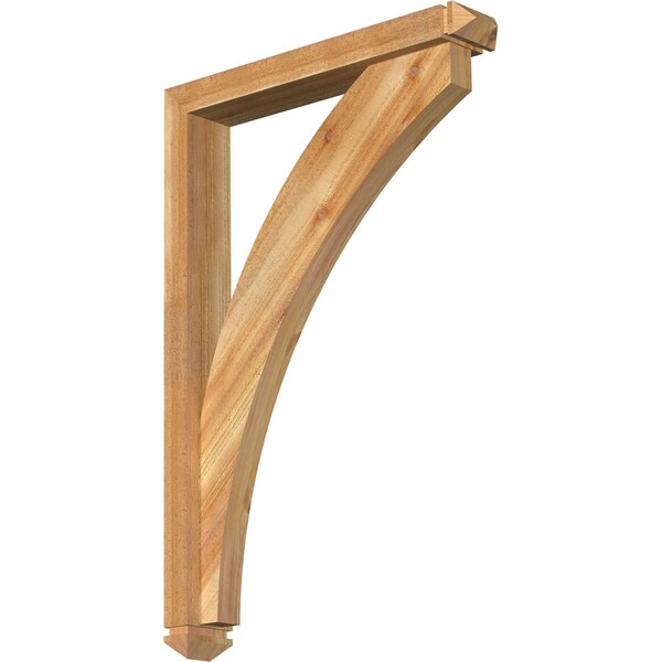Ekena Millwork Thorton Arts and Crafts Rough Sawn Bracket w/ Offset Brace, Western Red Cedar, 4"W x 24"D x 36"H BKT0402X24X36THR03RWR - main